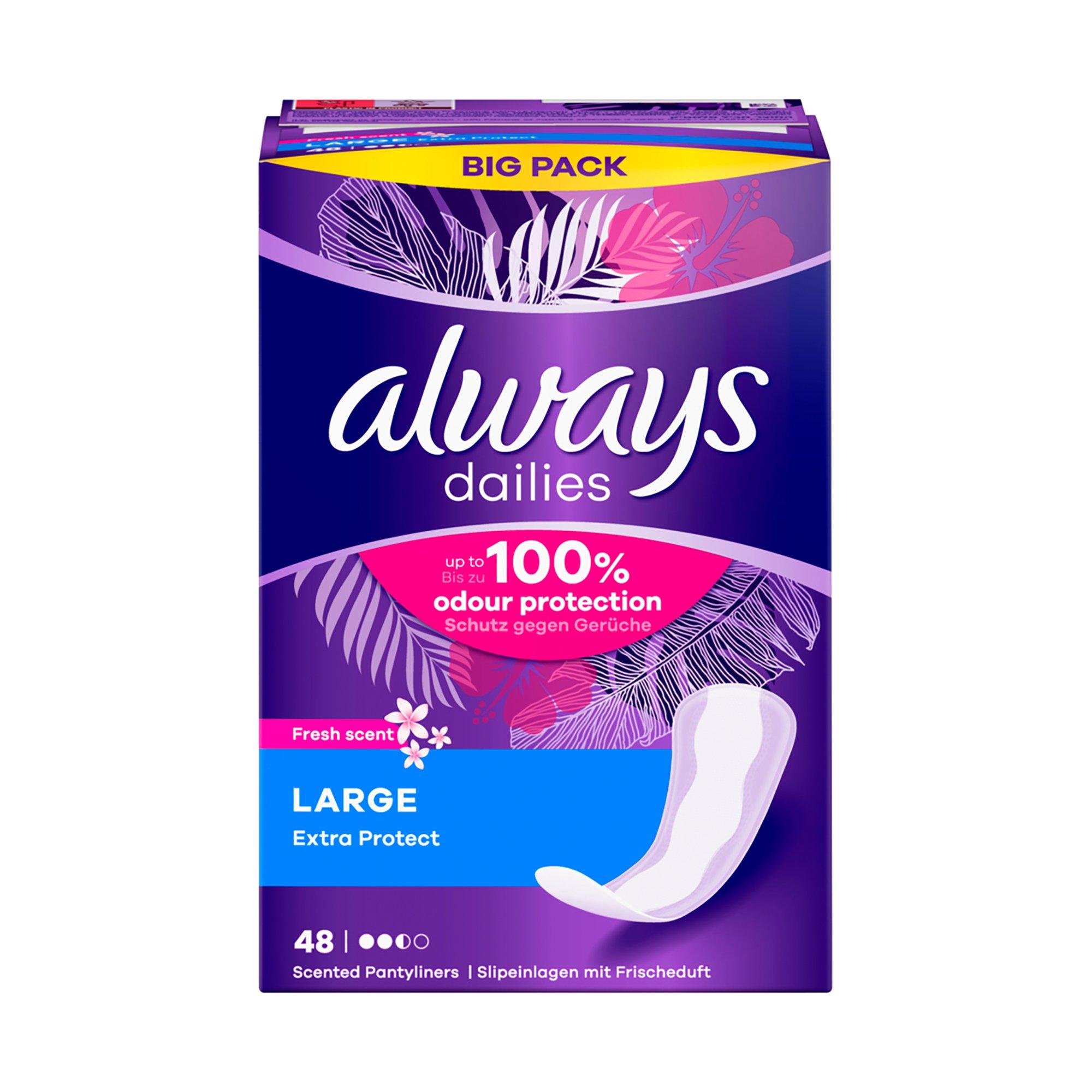 always Extra Protect Large Fresh BigPack Extra Protect Slipeinlagen 