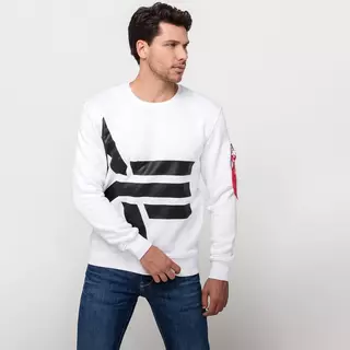 Alpha Industries Sweatshirt Side Logo Sweater Weiss