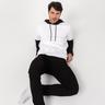 Calvin Klein Jeans Felpa con la zip a cappuccio REPEAT LOGO COLORBLOCK HOODIE Bianco