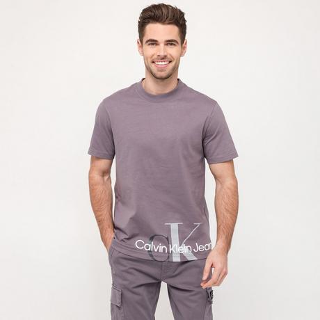 Calvin Klein Jeans CUT OFF TWO TONE MONOGRAM TEE T-Shirt 