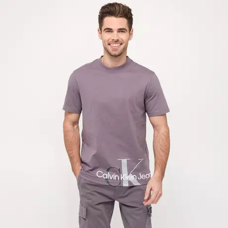 Calvin Klein Jeans T-Shirt CUT OFF TWO TONE MONOGRAM TEE Grigio 3