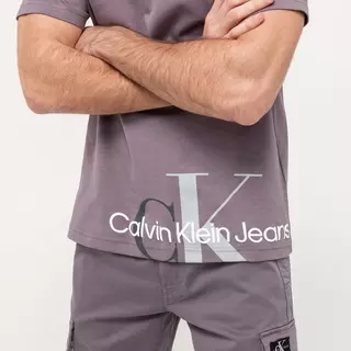 Calvin Klein Jeans T-Shirt CUT OFF TWO TONE MONOGRAM TEE Grigio 3