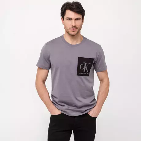 Calvin Klein Jeans T-Shirt SPLICED CK POCKET TEE Gris 3
