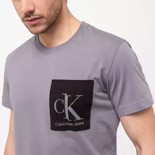 Calvin Klein Jeans T-Shirt SPLICED CK POCKET TEE Gris 3