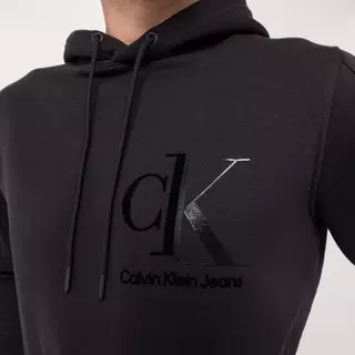 Calvin Klein Jeans Felpa con la zip a cappuccio BOLD SPLICED CK HOODIE Nero