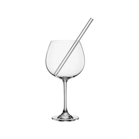 BOHEMIA Cristal Lot de 2 verres à gin et paille Bar Selection Transparent