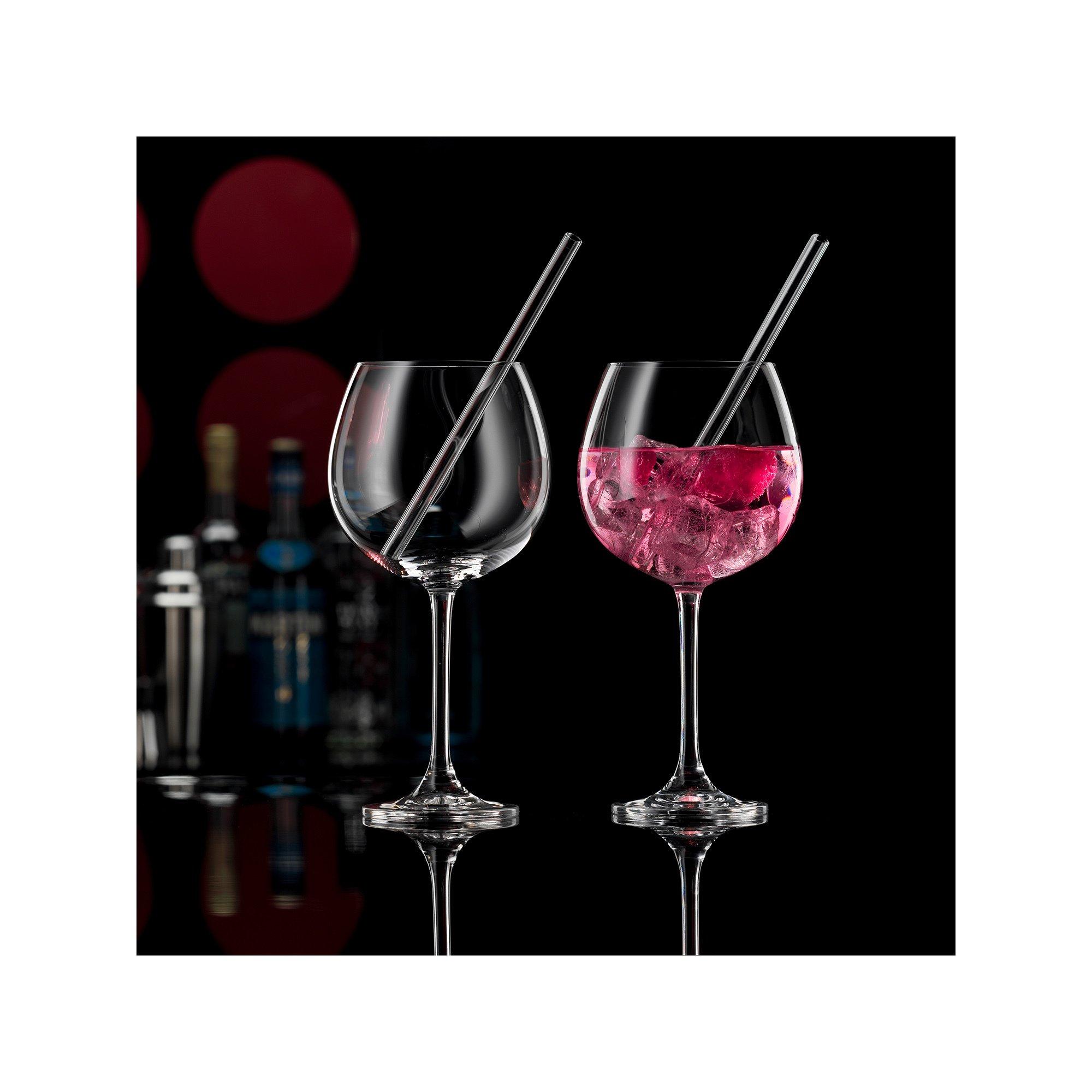 BOHEMIA Cristal Lot de 2 verres à gin et paille Bar Selection 