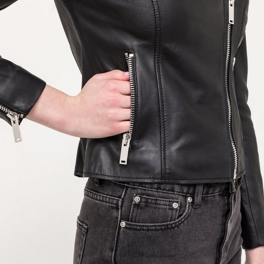 Manor Woman Giacca Corta in Pelle Stile Biker  