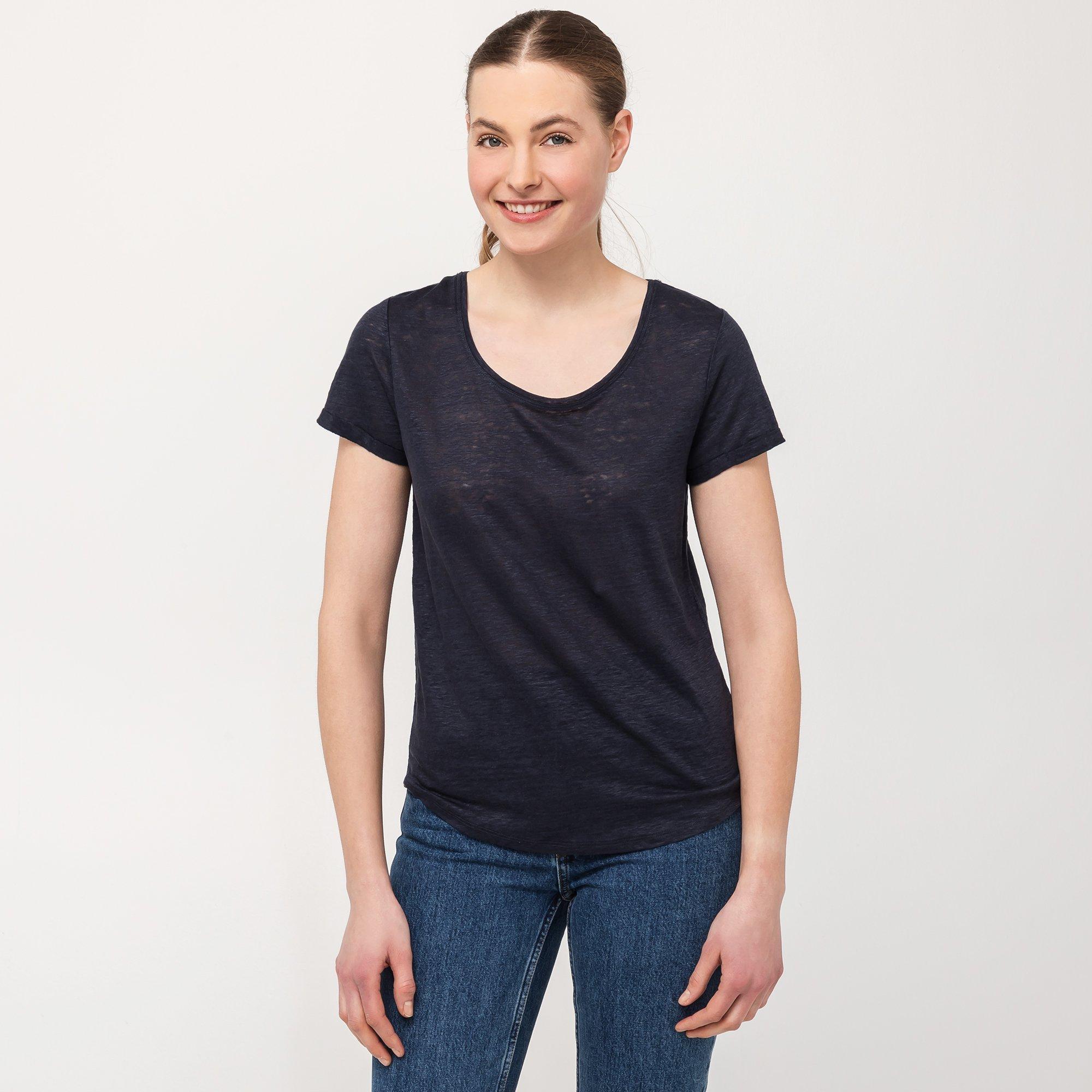 Image of T-shirt, Rundhals, Kurzarm Damen Marine XS