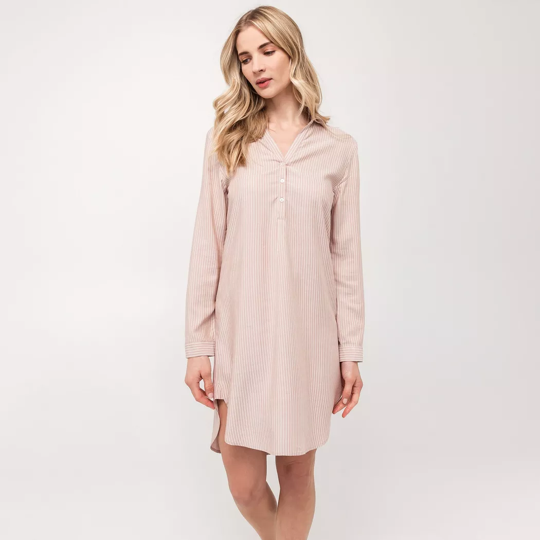 Manor Woman Langarm Nachthemd Nightgown Beige S
