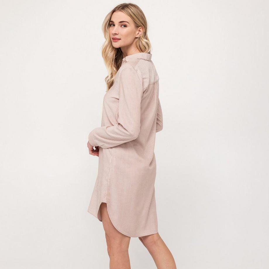 Manor Woman Chemise de Nuit Rayée Manches Longues  