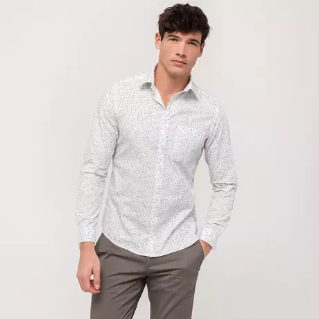 Manor Man Chemise, Modern Fit, manches longues  Blanc
