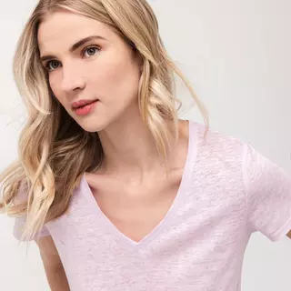 Manor Woman  T-shirt con scollo a V, manica corta Violetto