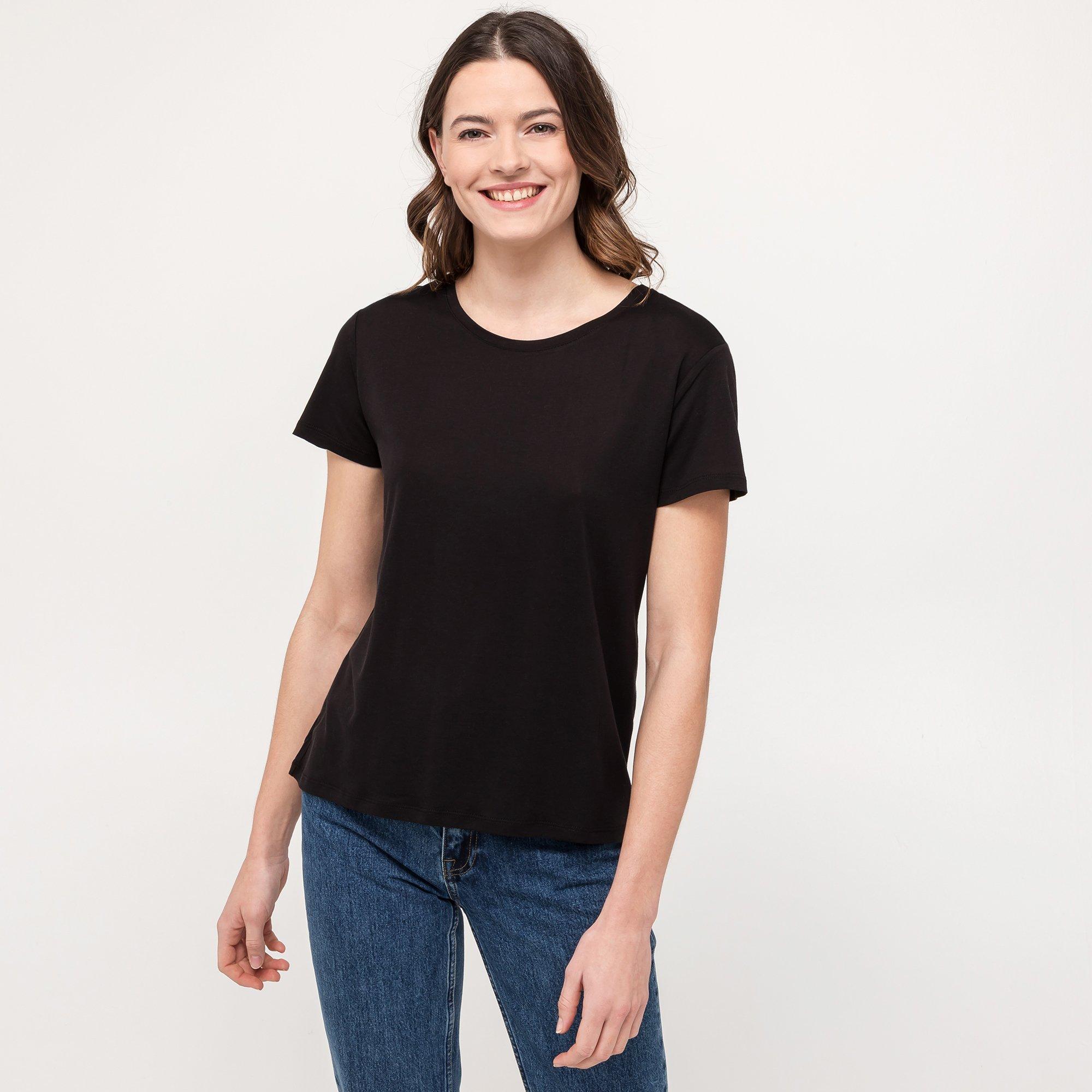 Image of T-shirt, Rundhals, Kurzarm Damen Black XS