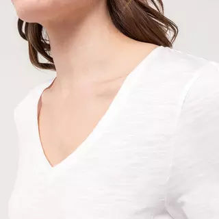 Manor Woman  T-shirt con scollo a V, manica corta Bianco
