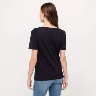 Manor Woman  T-shirt con scollo a V, manica corta Navy