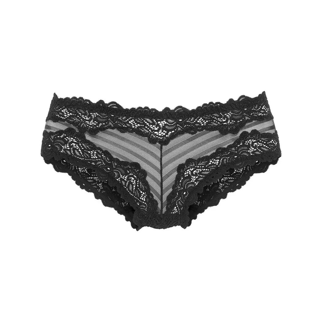 Tangaslip PETITE FLEUR GOLD, Damen, Gr. 40/42, schwarz, Microtouch, Obermaterial: 90% Polyamid, 10% Elasthan, Unterhosen, mit erotischer Schnürung hinten