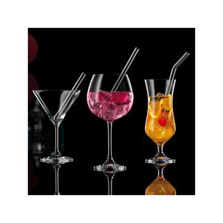 BOHEMIA Cristal Lot de 2 verres à cocktail et paille Bar Selection 