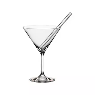 BOHEMIA Cristal Lot de 2 coupes à cocktail et paille Bar Selection Transparent
