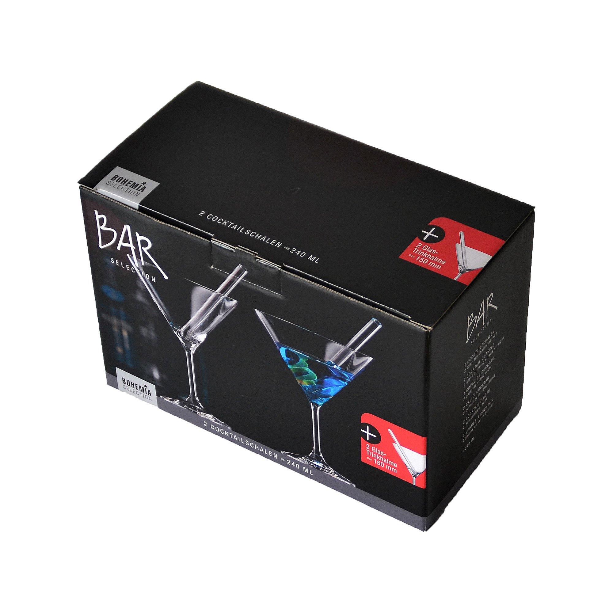 BOHEMIA Cristal Lot de 2 coupes à cocktail et paille Bar Selection 