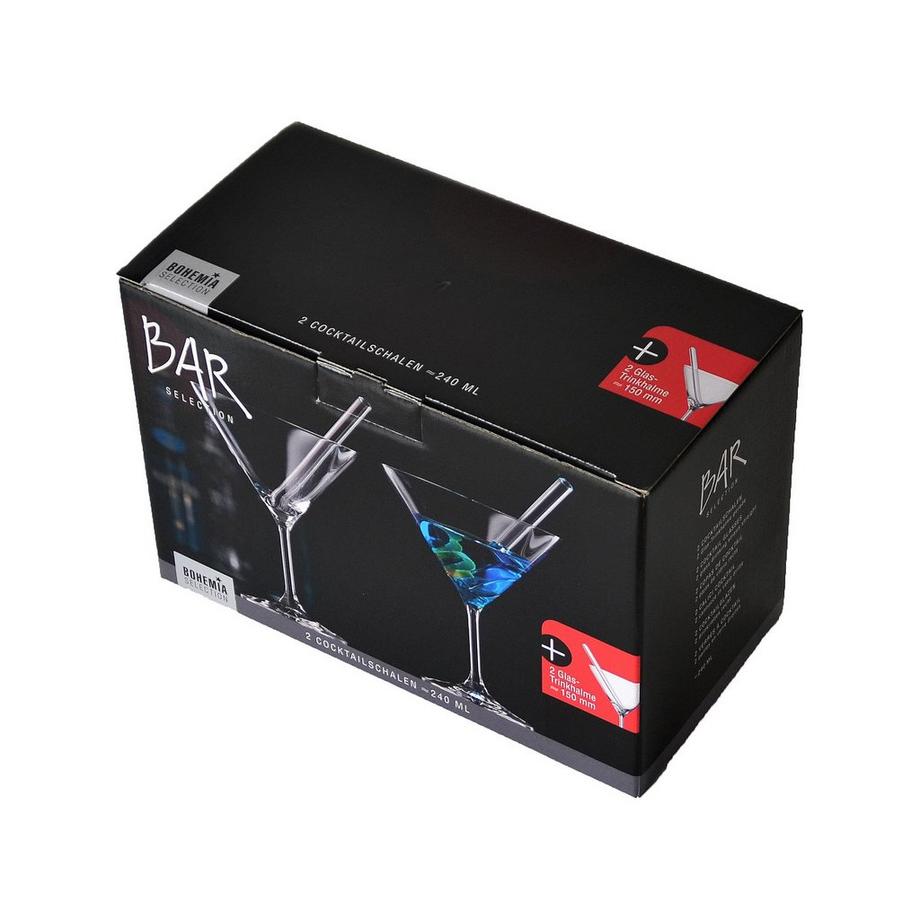 BOHEMIA Cristal Set di 2 coppa da cocktail e cannuccia Bar Selection 