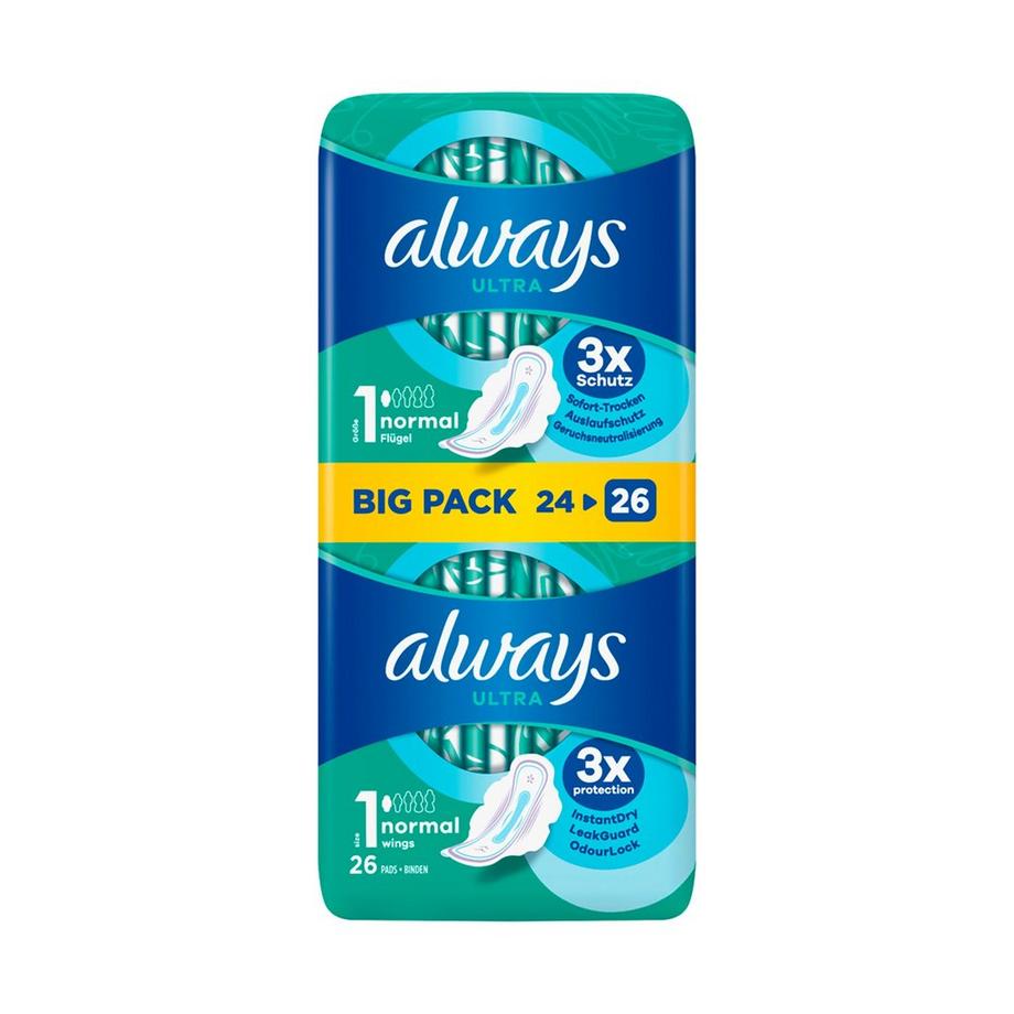 always  Ultra Normal mit Flügeln BigPack Damenbinden Normal (Größe 1) Mit Flügeln 