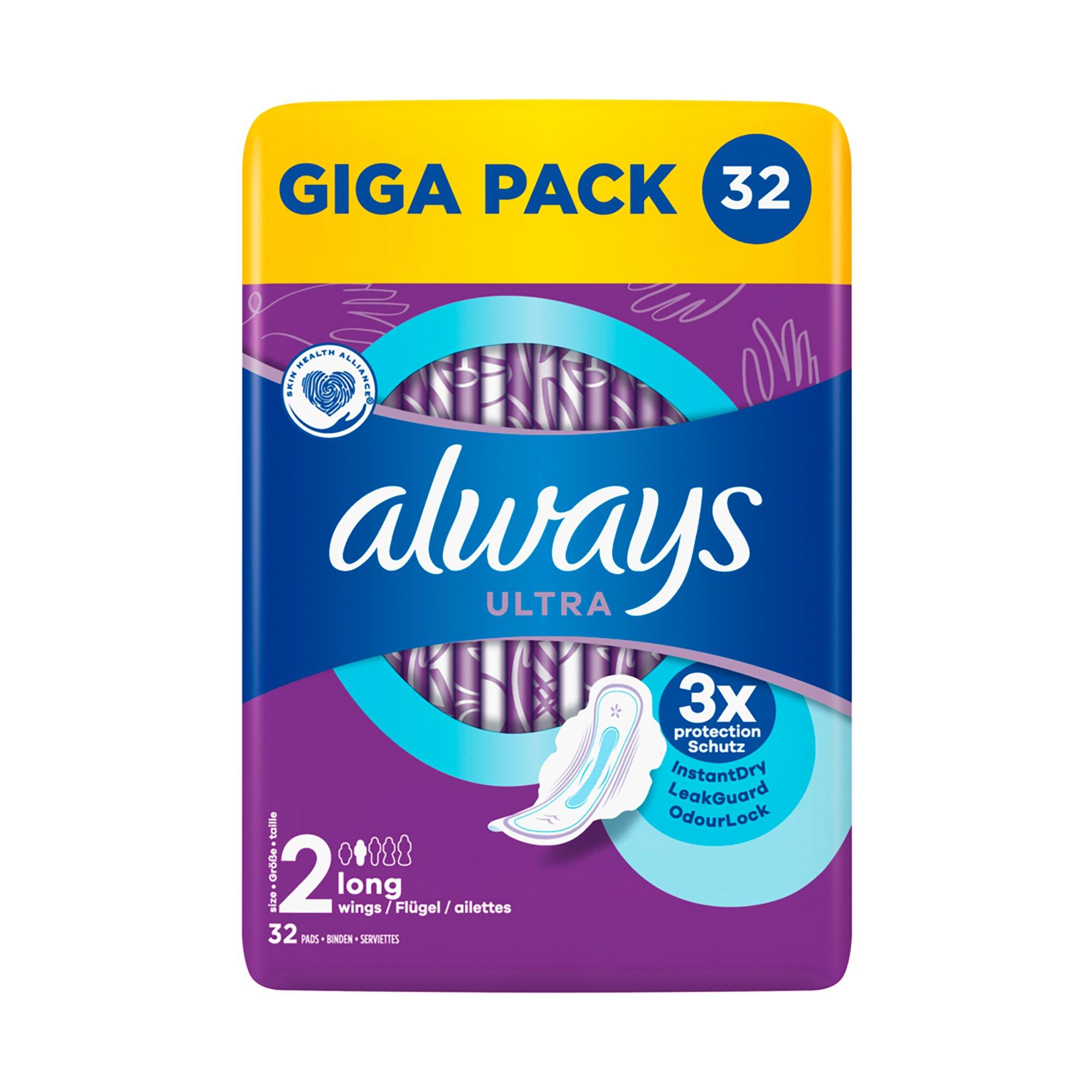 Image of Damenbinden Long (größe 2) Mit Flügeln Damen 32STK