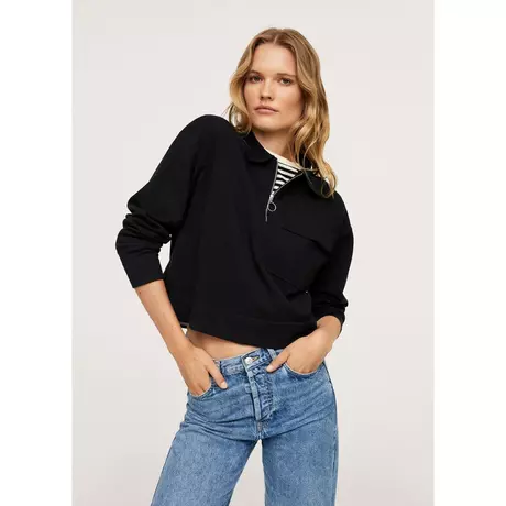 MANGO FRANKLIN Pull, col montant, manches longues Black