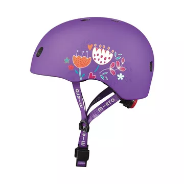 Casco floreale viola