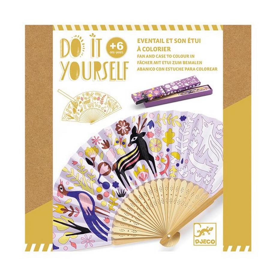 Djeco Eventail et son étui à colorier Kit de loisirs créatifs 