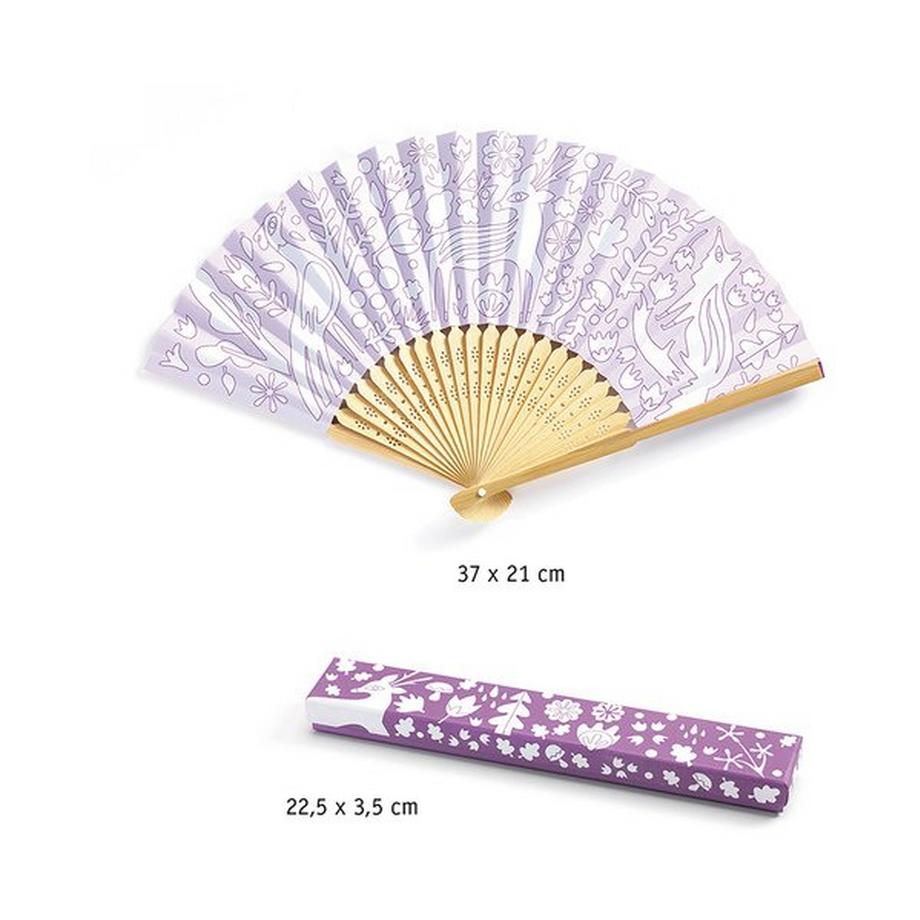 Djeco Eventail et son étui à colorier Kit de loisirs créatifs 