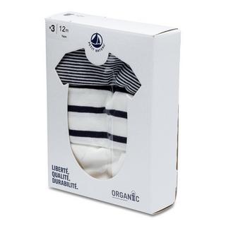 PETIT BATEAU  Lot de 3 bodys, manches courtes 