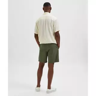 SELECTED Pantaloncini di lino Comfort Newton Verde Oliva