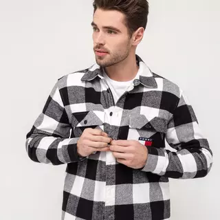 TOMMY JEANS Camicia a maniche lunghe Sherpa Flannel Overshirt Bianco 1