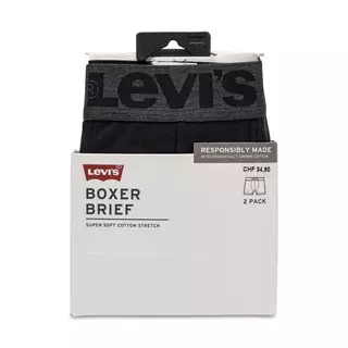 Levi's Culotte, confezione doppia LEVIS MEN MELANGE WB BOXER BRIEF ORGANIC CO 2P Black