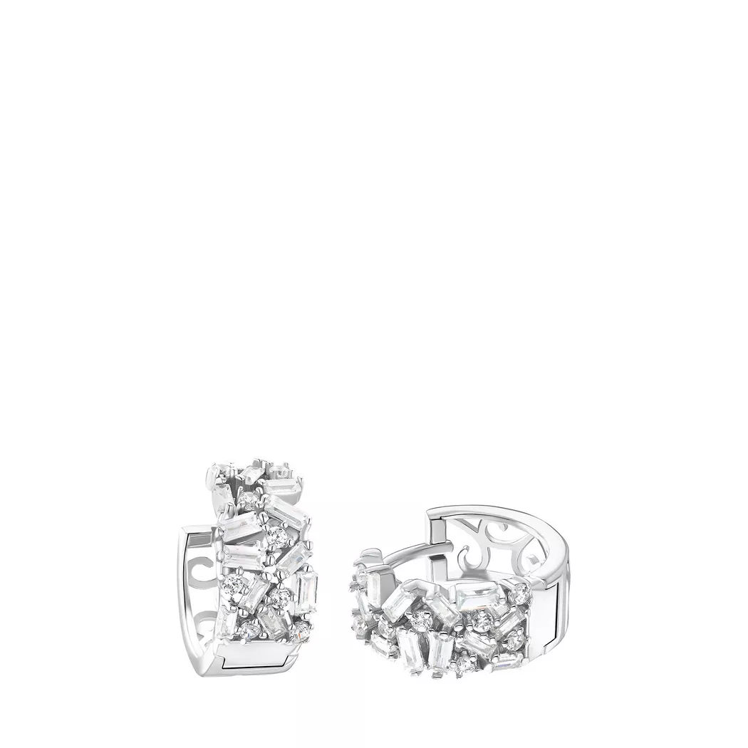 Paar Creolen AMOR "2026224", silber (silberfarben), Ohrringe, Damen, 42mm, Silber 925 (Sterlingsilber) 7