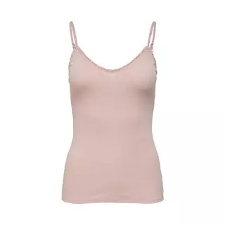 Only Lingerie Shirley Frill Rib Singlet Top, sans manches Rose