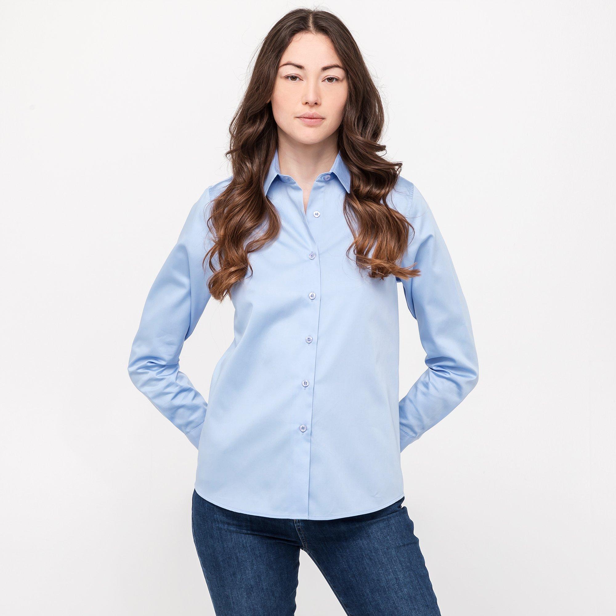 Image of Hemdbluse, Langarm Damen Gletscherblau 34