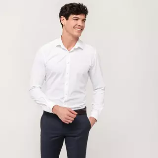 Manor Man Chemise, Modern Fit, manches longues  Blanc