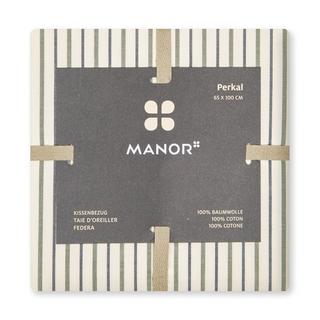 Manor Kai Taie d'oreiller en percale de coton rayée  