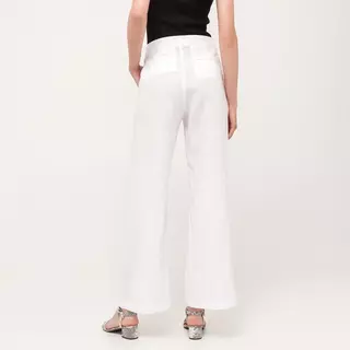 Manor Woman  Pantalone di lino, lungo Bianco