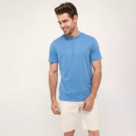 Manor Man T-Shirt Serafino Blu