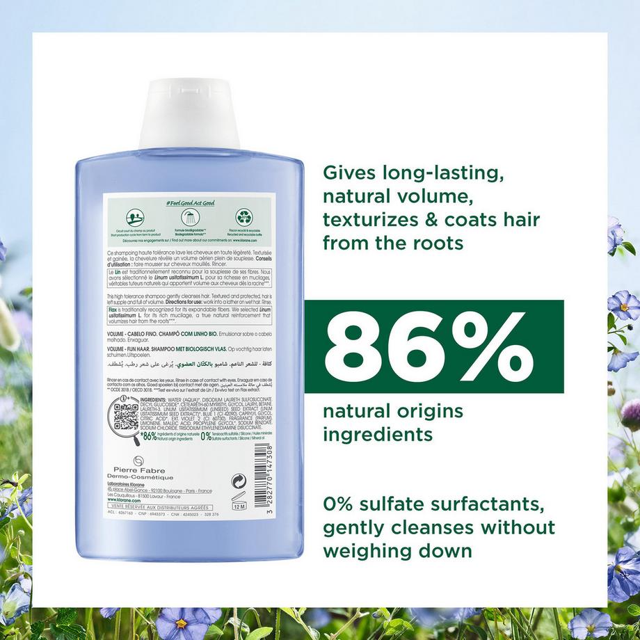 KLORANE BIO-Lein Volumen-Shampoo  