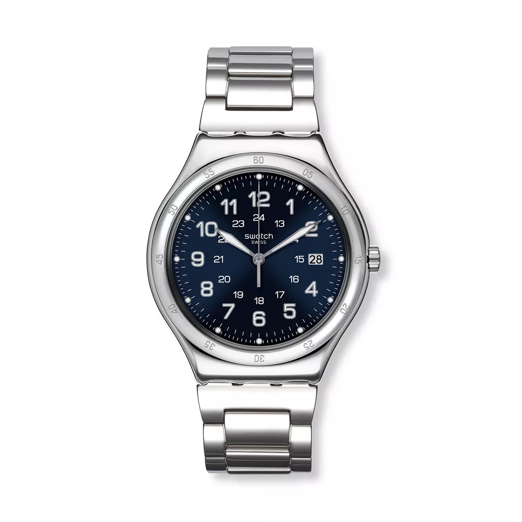 Swatch Blue Boat Again Analog Watch Silver 41mm