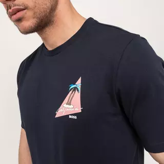 BOSS ORANGE T-Shirt TEFUN Bleu Foncé