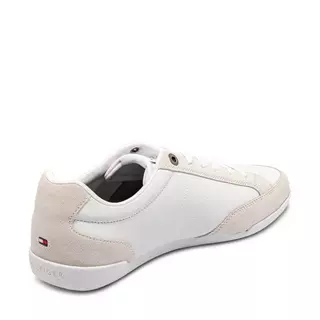TOMMY HILFIGER Sneakers basse Corporate Mix Leather Cupsole Bianco
