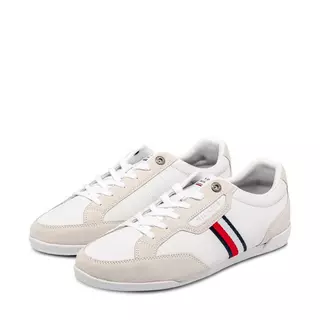 TOMMY HILFIGER Sneakers basse Corporate Mix Leather Cupsole Bianco
