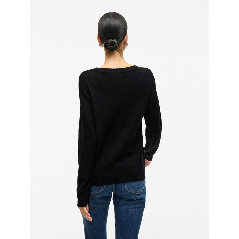 VILA Pull Col Rond Manches Longues  