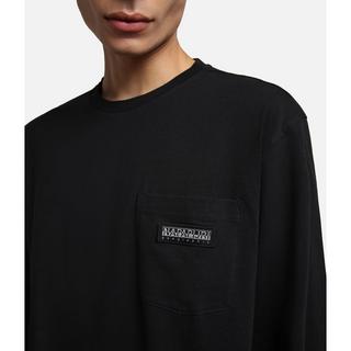 NAPAPIJRI S-MORGEX LS BLACK 041 T-shirt, maniche lunghe 