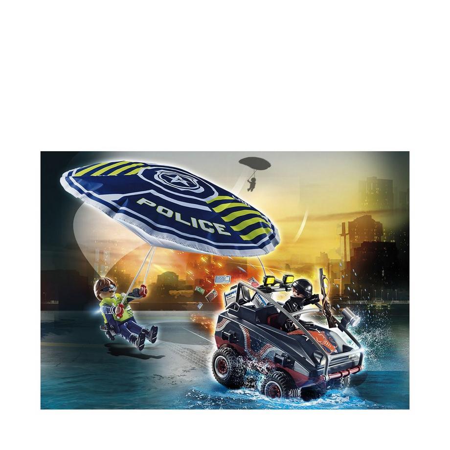 Playmobil  70781 Parachute de la police : Poursuite du véhicule amphibie 